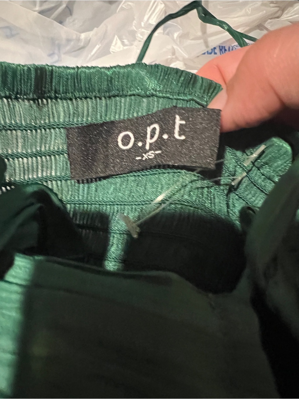 O. P. T. East Midi Dress Green Ruched Tie Front Halter Size Small - Picture 10 of 13